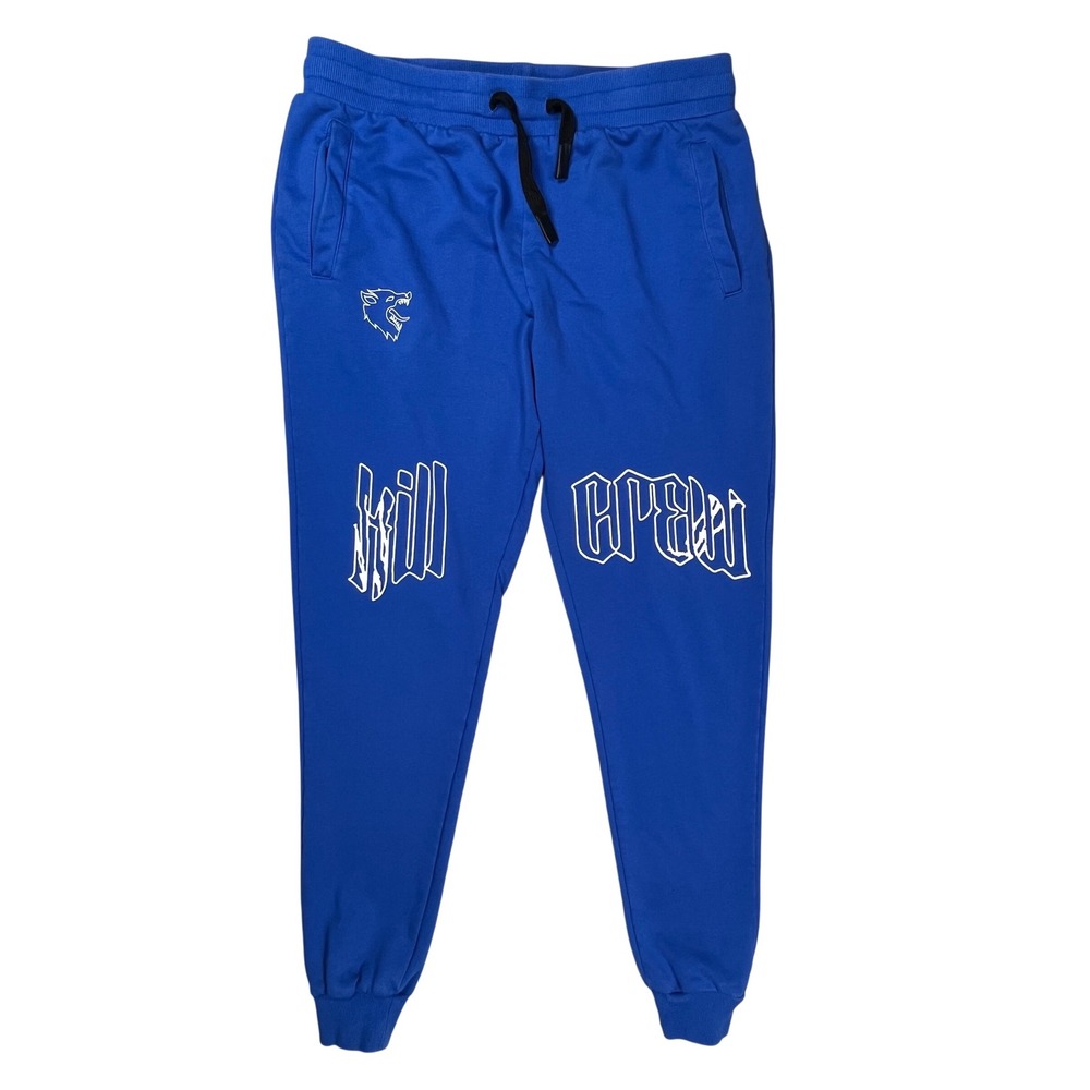 Kill Crew Scar Jogger Sweatpants Unisex Medium Blue Graphic Drawstring Casual‎